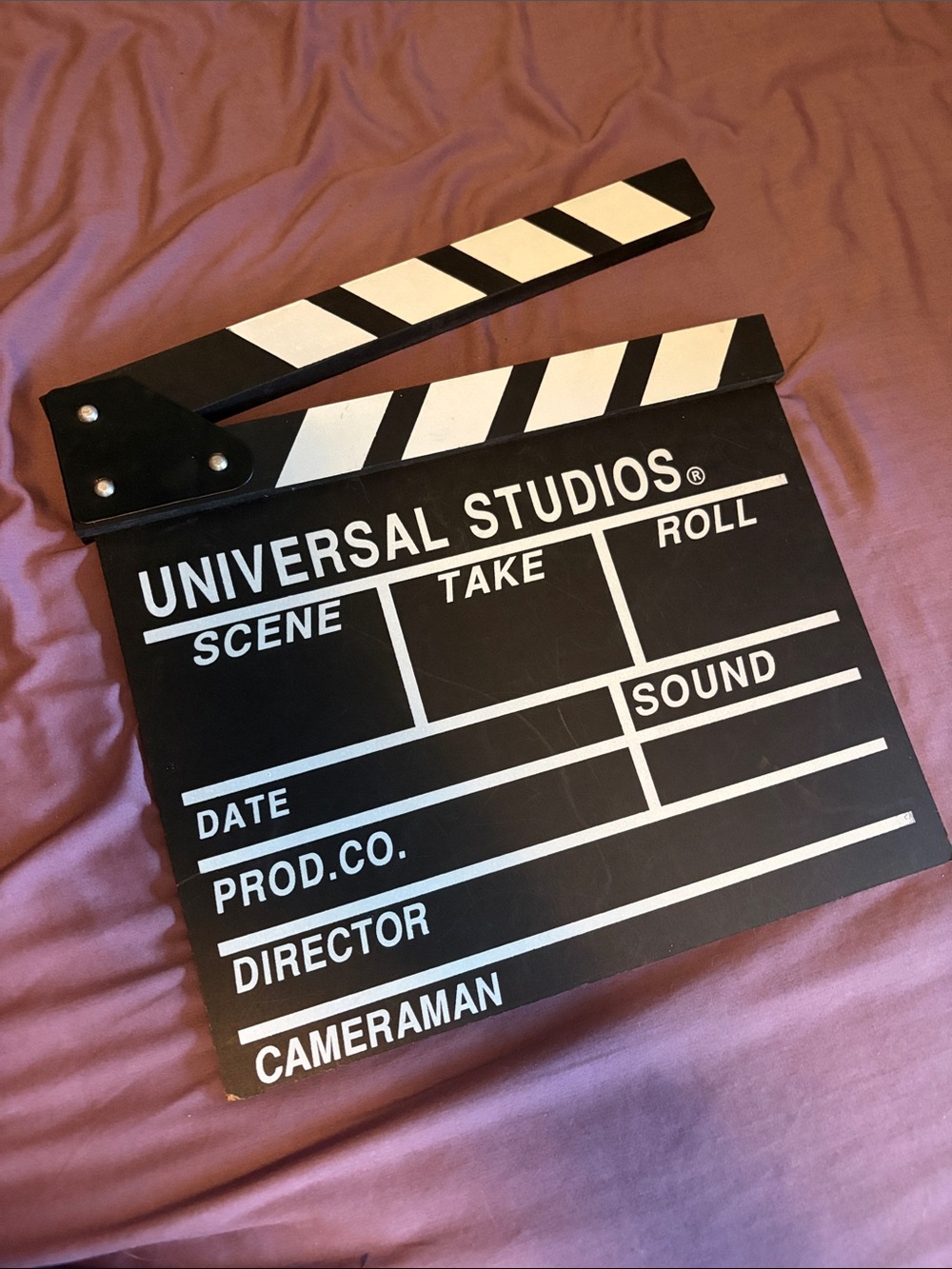 Universal Studios Black Film Clapper Slate